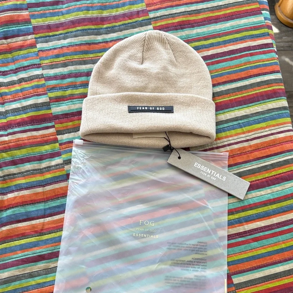 Fear of God sixth collection Beige Knit Beanie new with tags - Picture 2 of 9